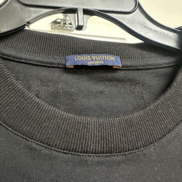 LOUIS VUITTON Uniforms Short Sleeve BLACK T-Shirt Cotton Black L Men's Open Box - Picture 4 of 6